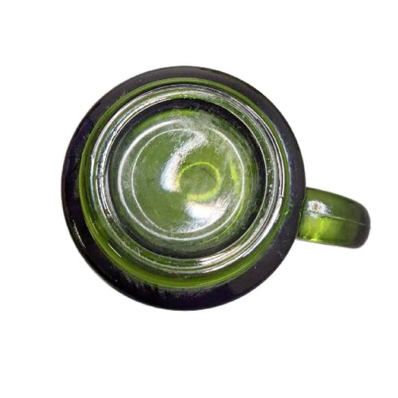 Mid Century Green Glass Beer Stein, Set of 4 - Picture 4 of 9